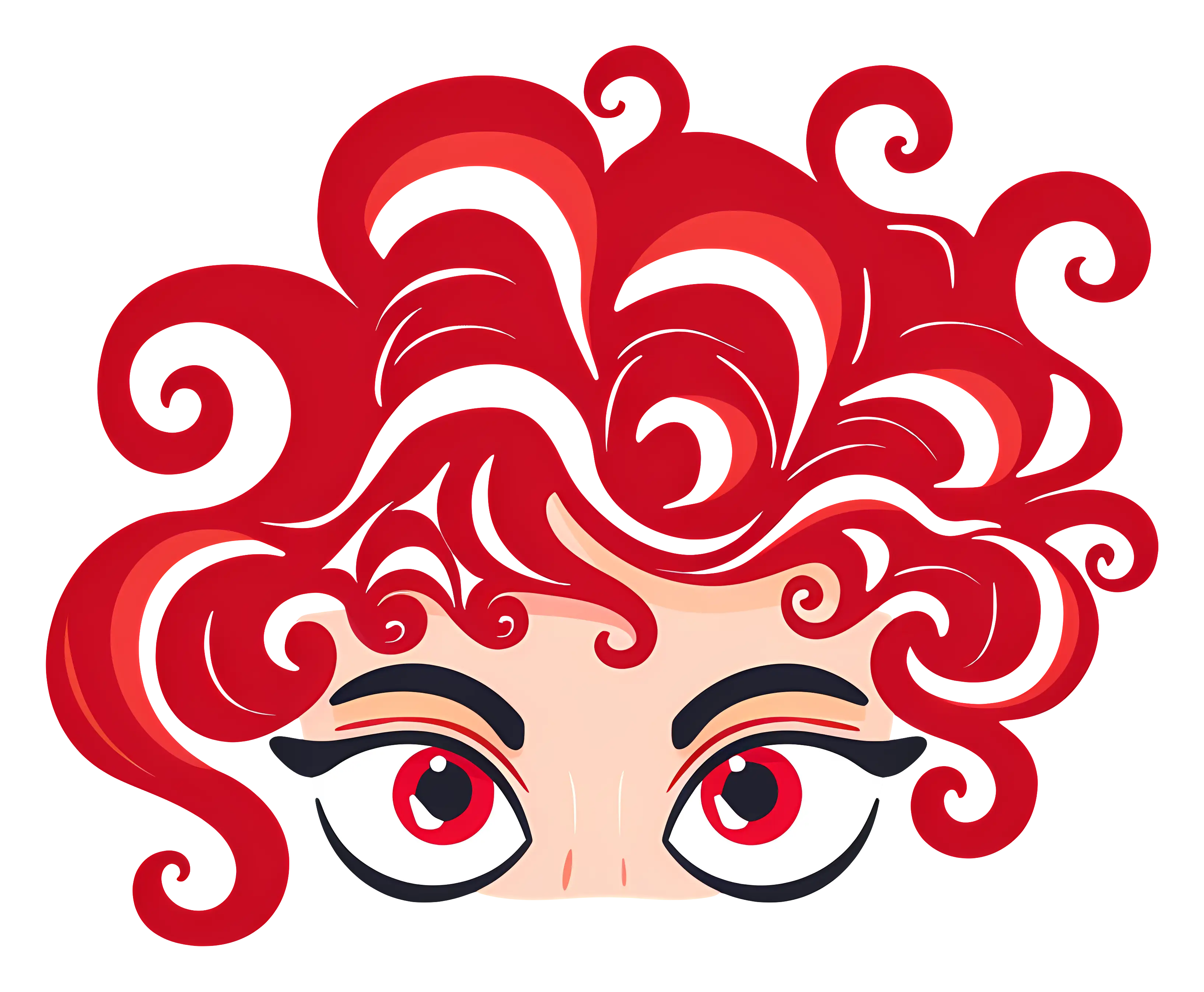 Curly Red Hair with Expressive Eyes