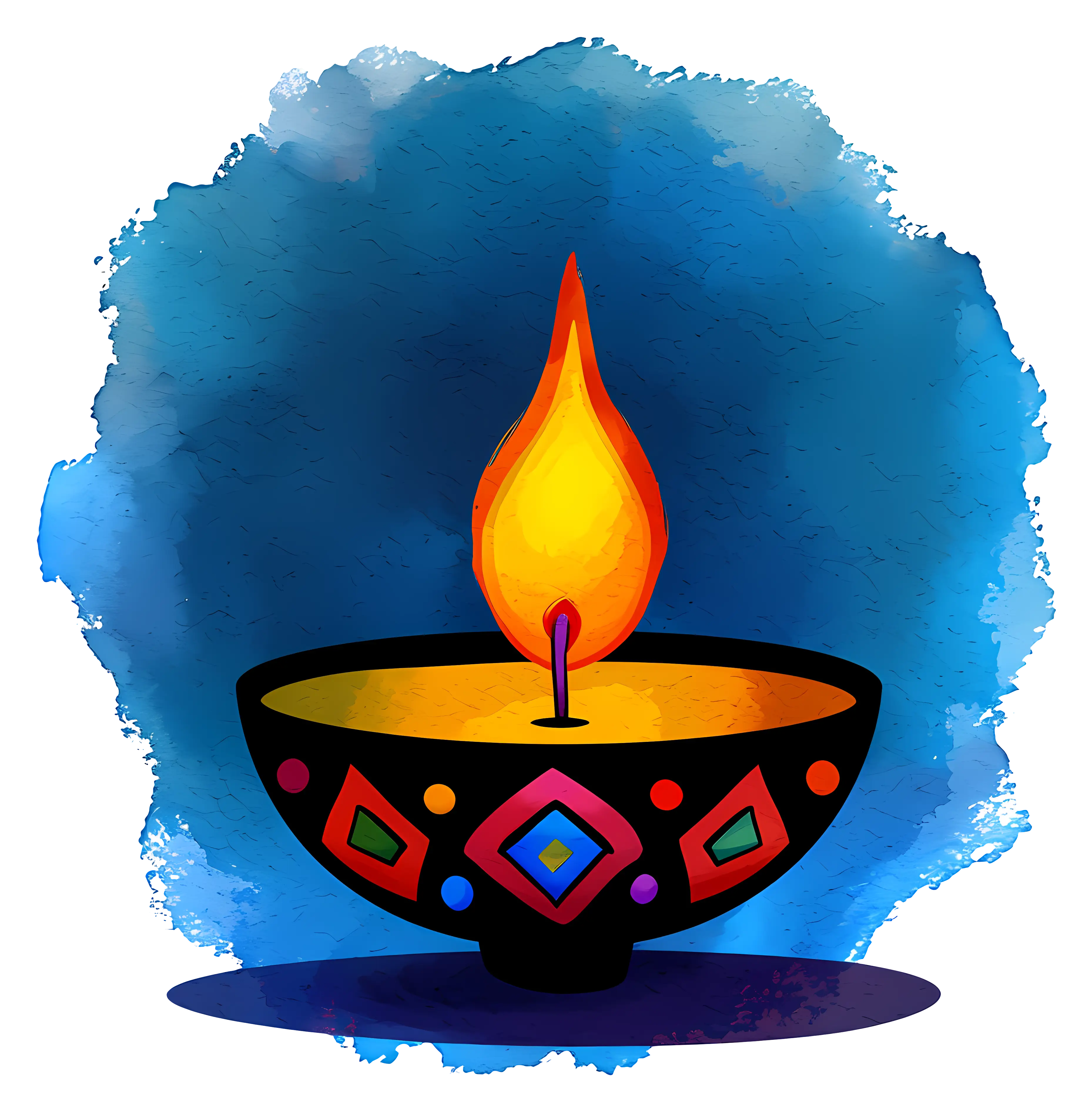 Decorative Diya Lamp for Diwali Celebration