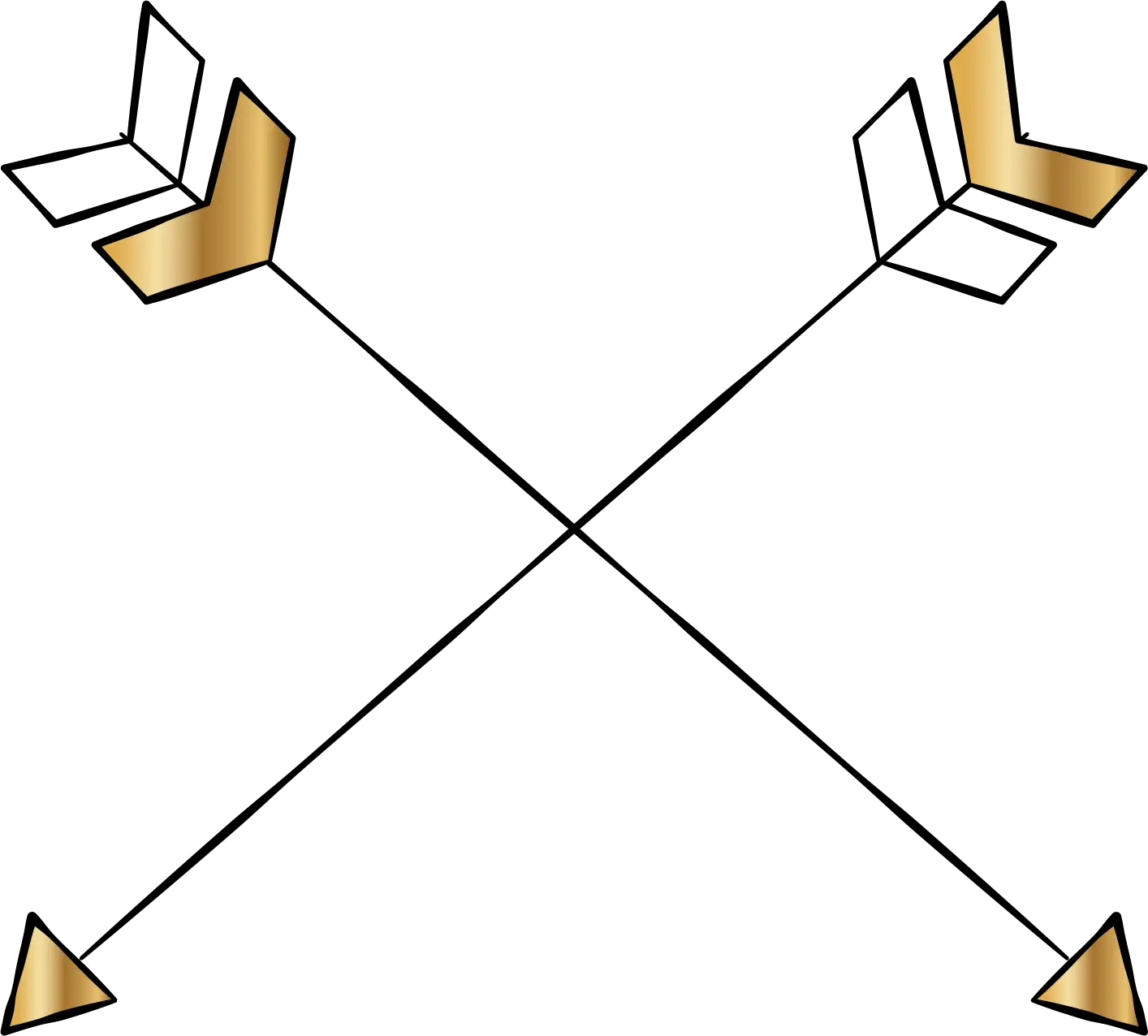 Crossed Gold Arrows
