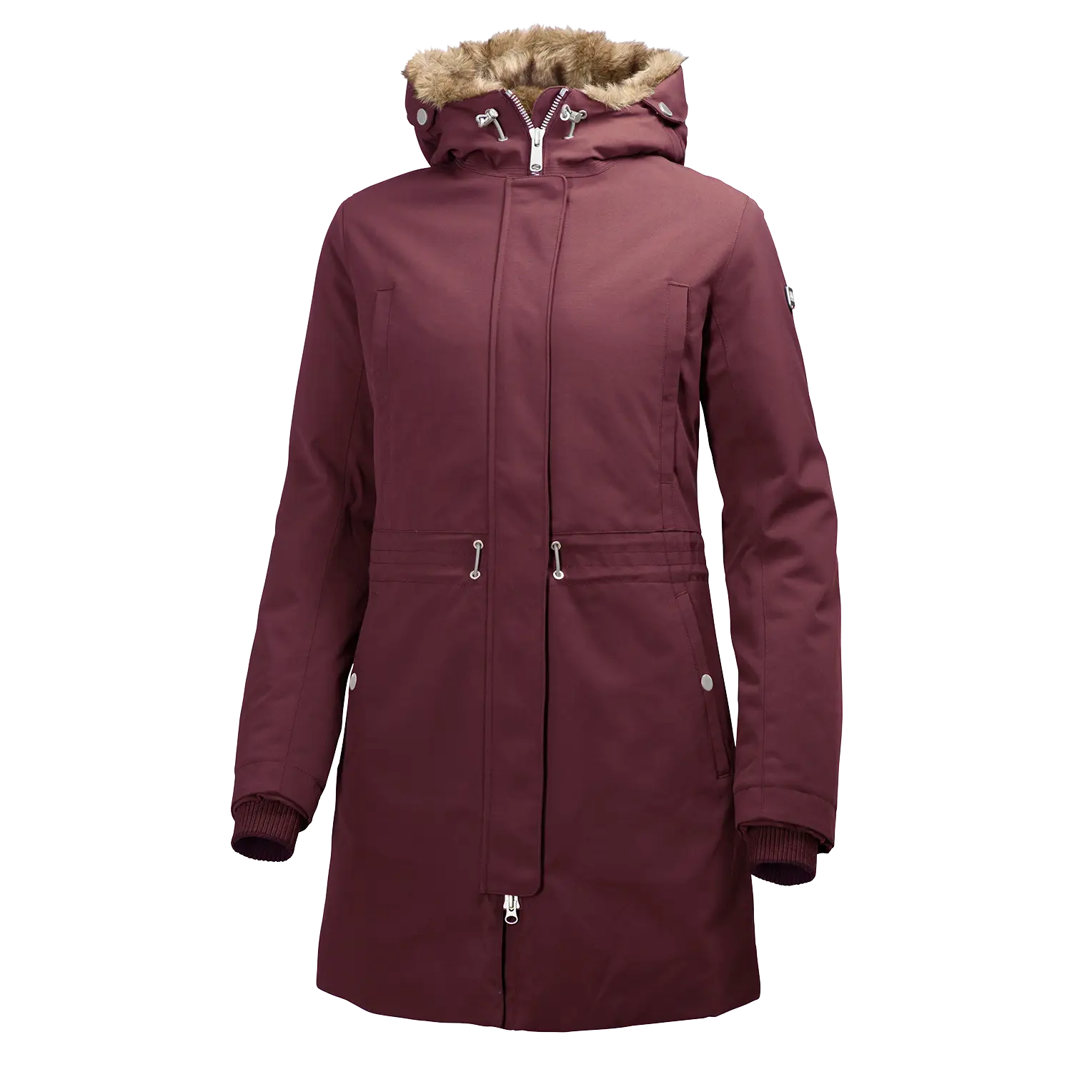 Burgundy Hooded Winter Coat