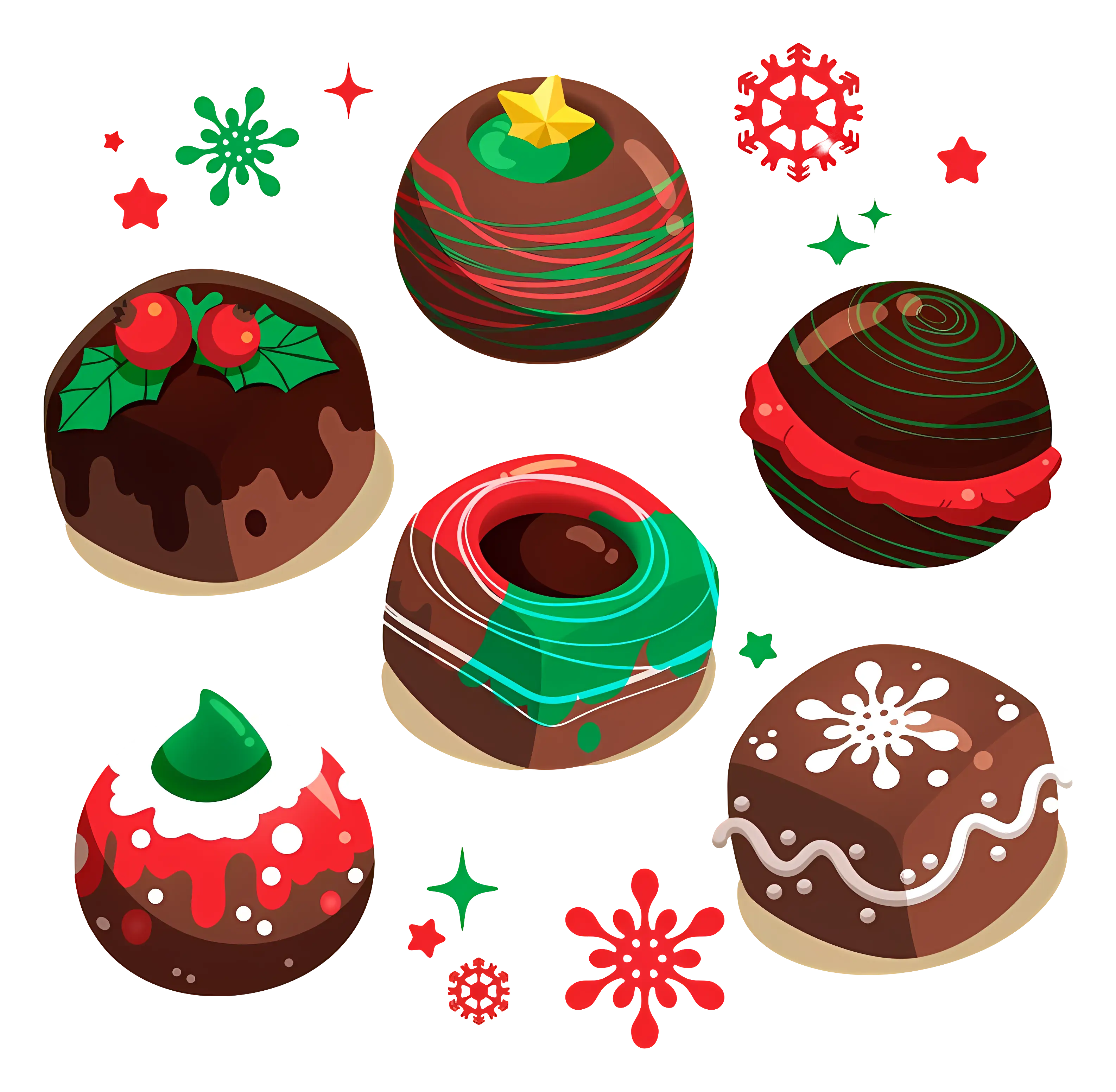 Assortment of Festive Christmas Desserts