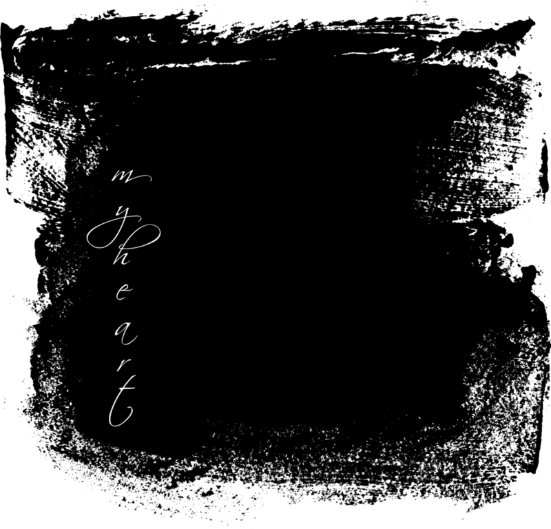 Abstract Black Paint Stroke with Heart