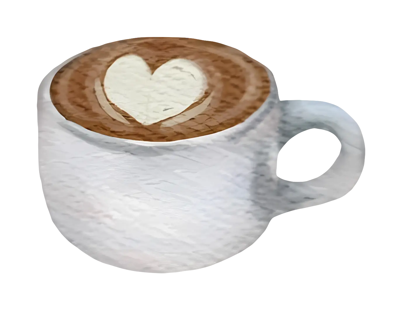 Coffee Cup with Heart Latte Art