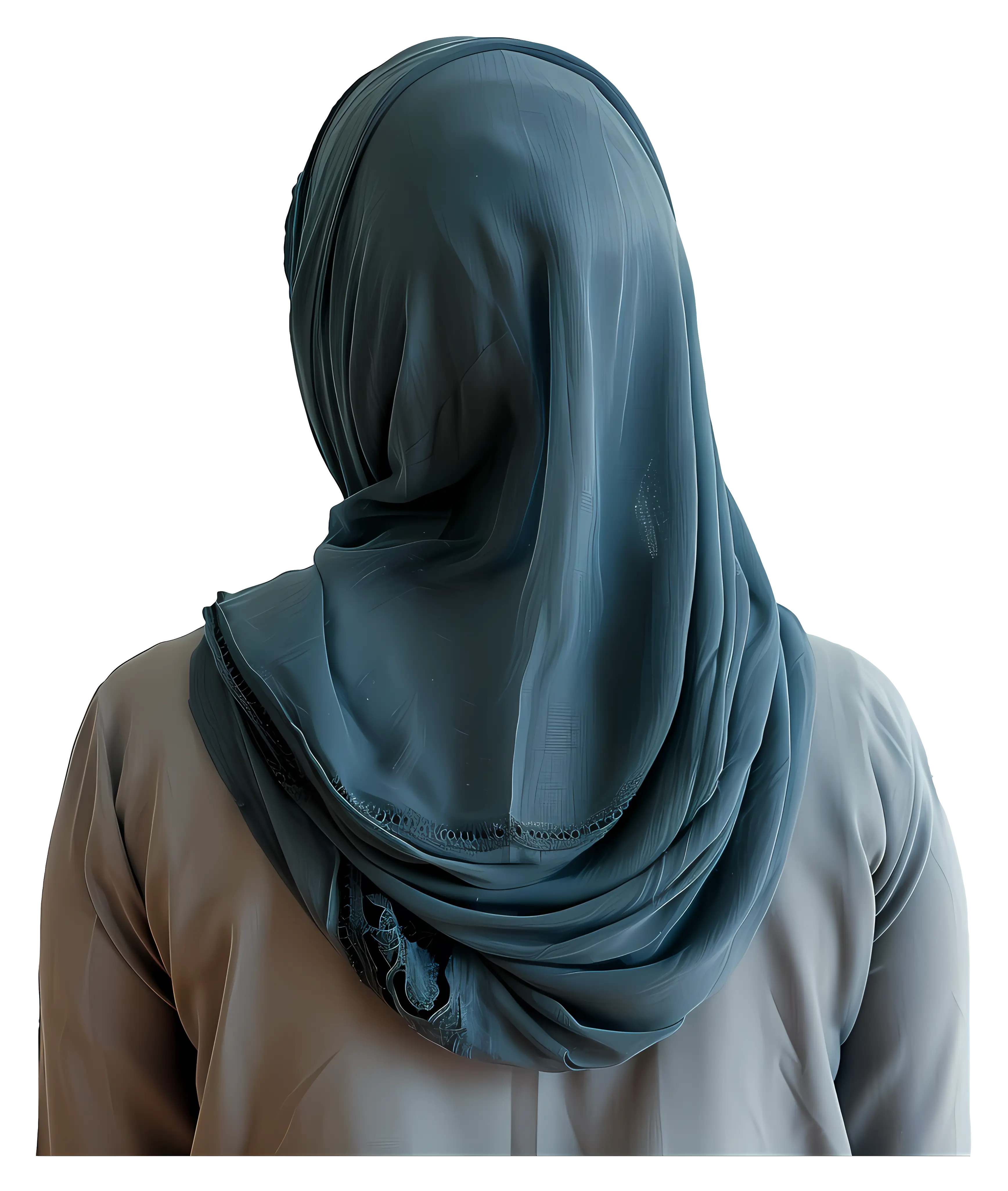 Person Wearing Hijab from Back View