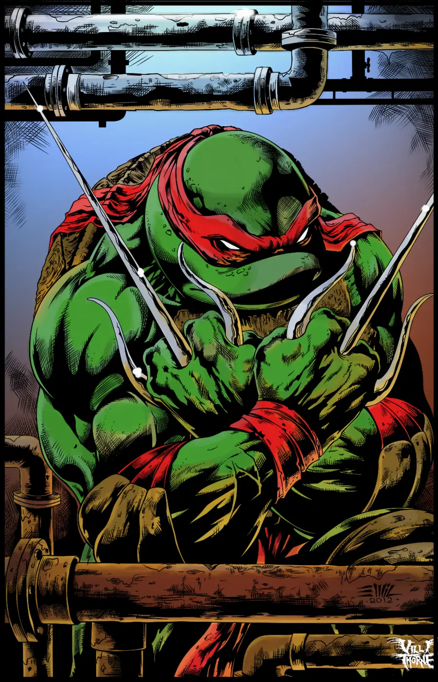 Turtle with Red Bandana and Claws