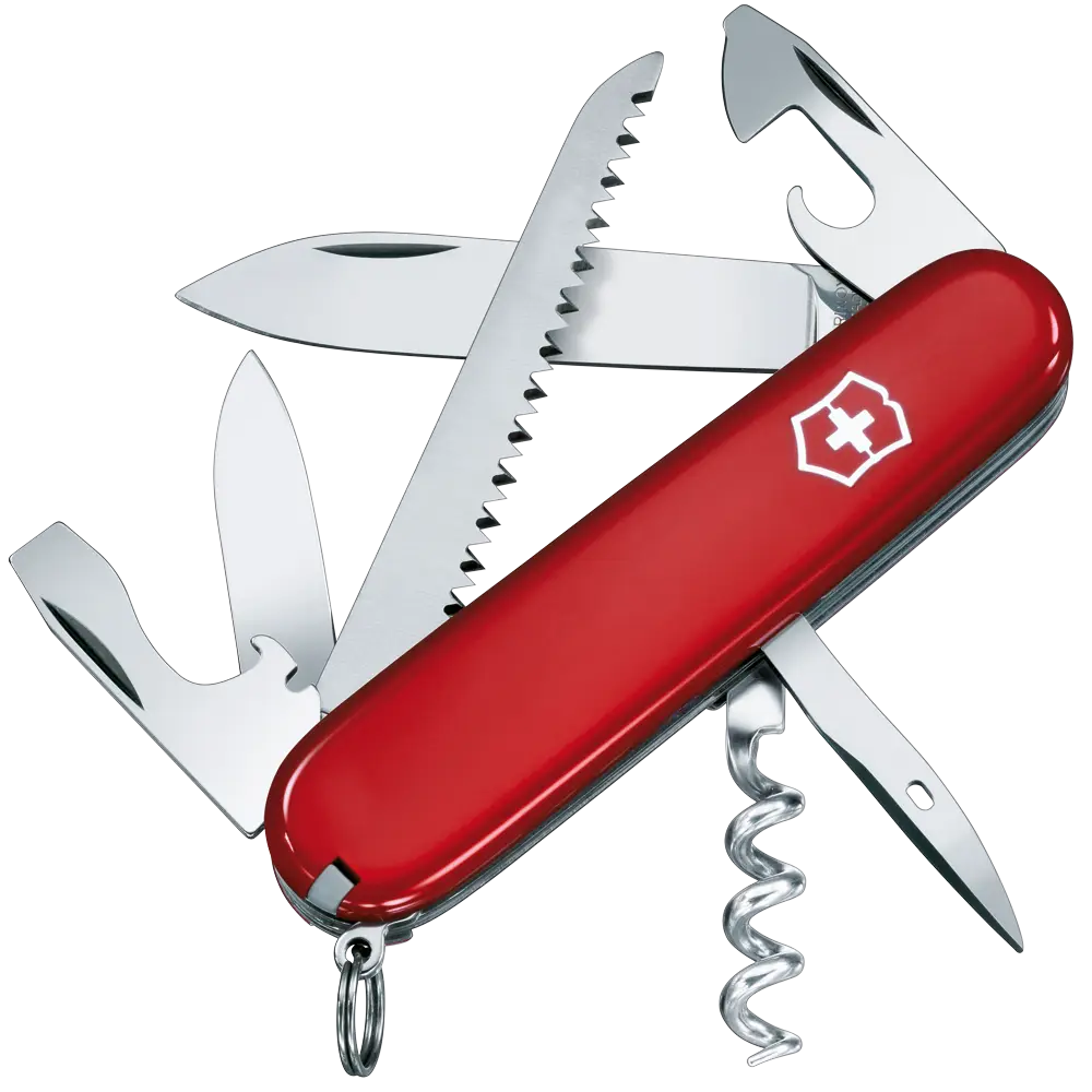 Red Swiss Army Knife with Multi-Tool Features