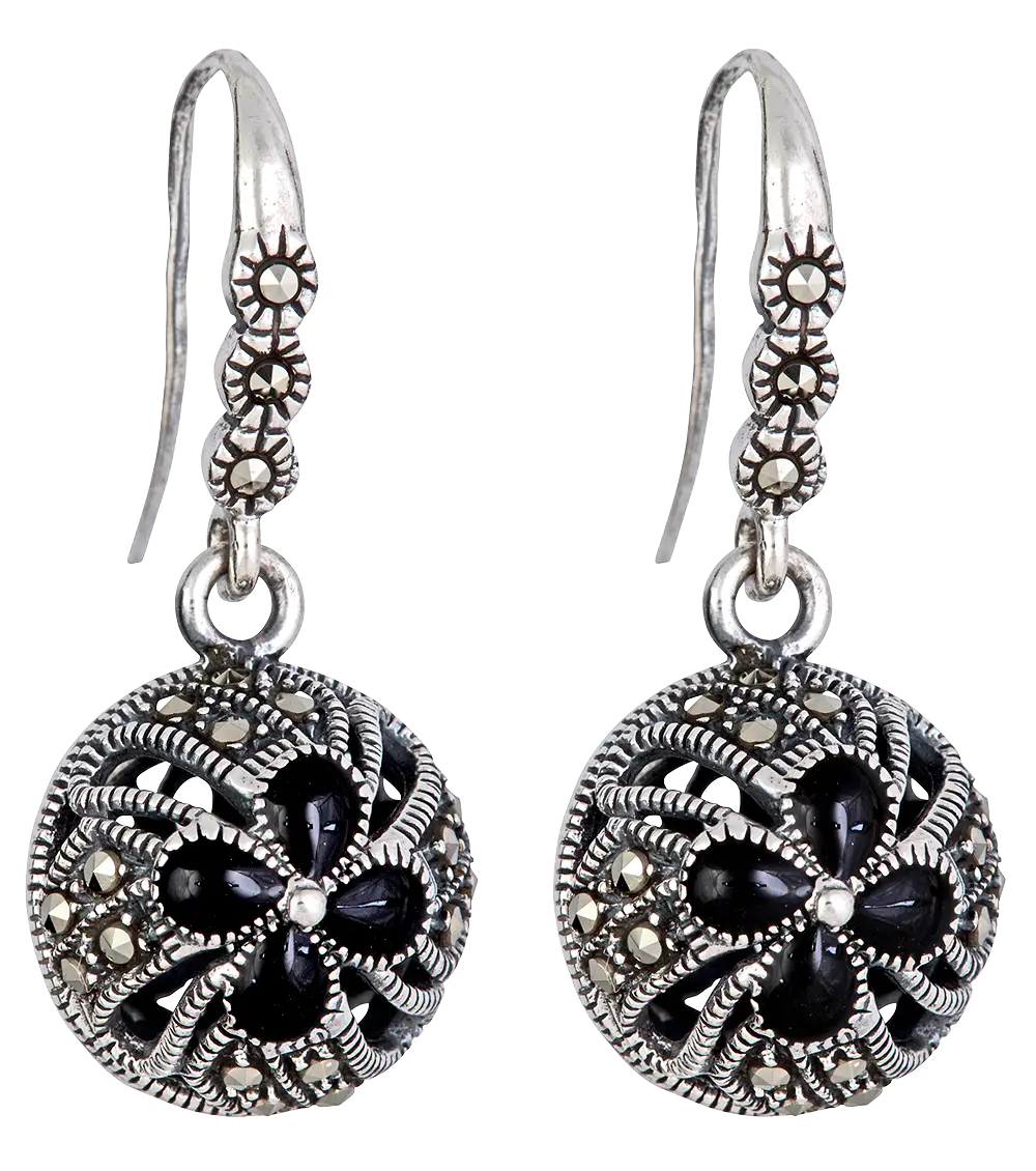 Ornate Vintage Silver Earrings