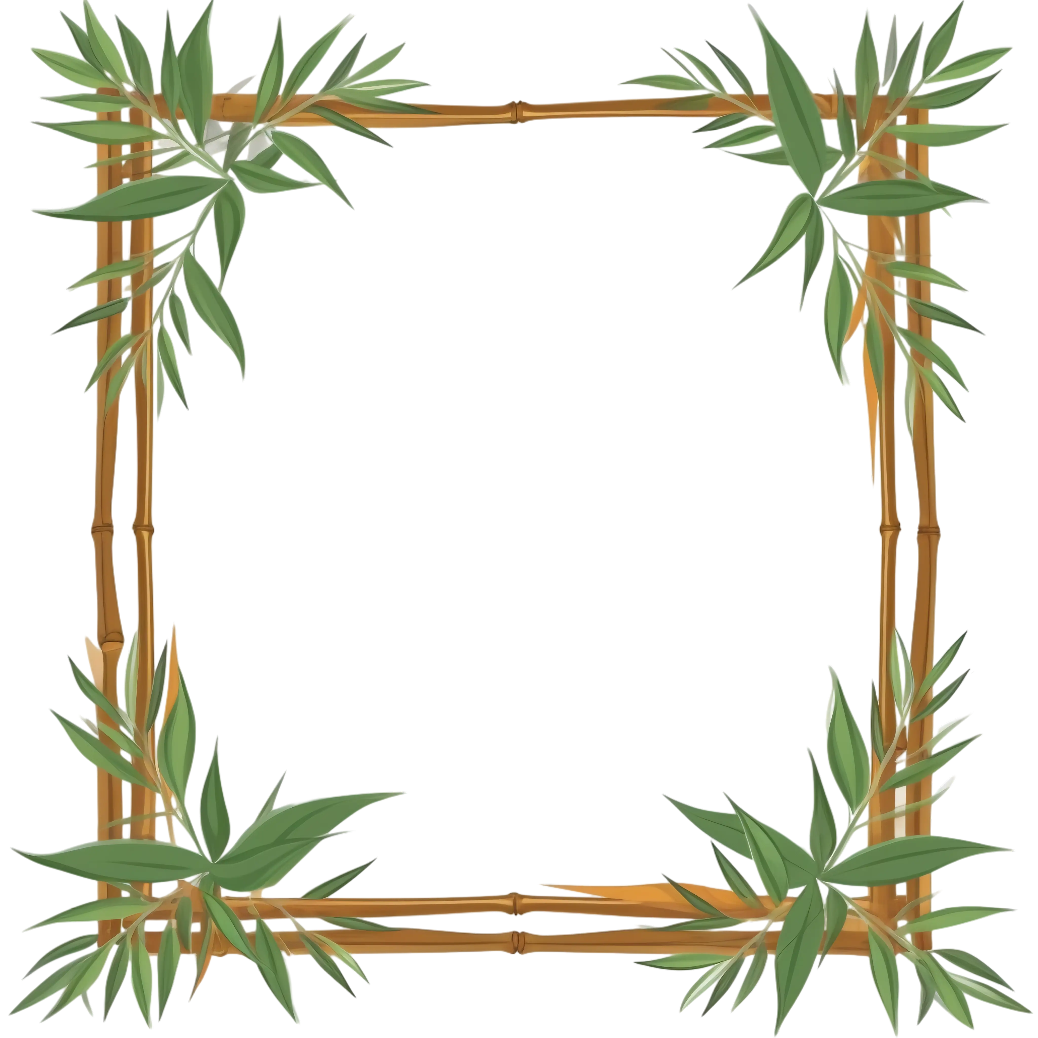 Bamboo Leaf Frame with Tropical Design