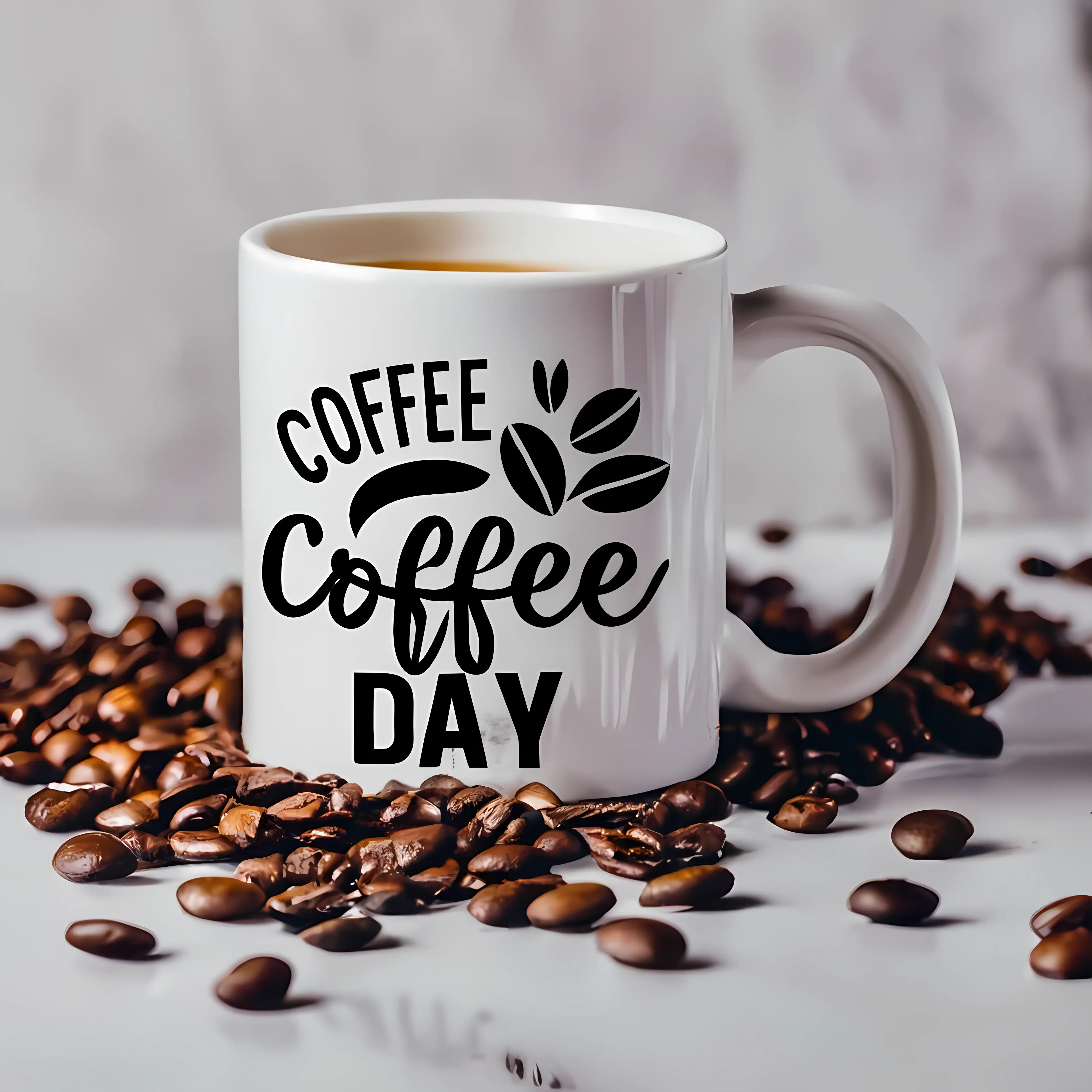 Coffee Day Mug with Beans