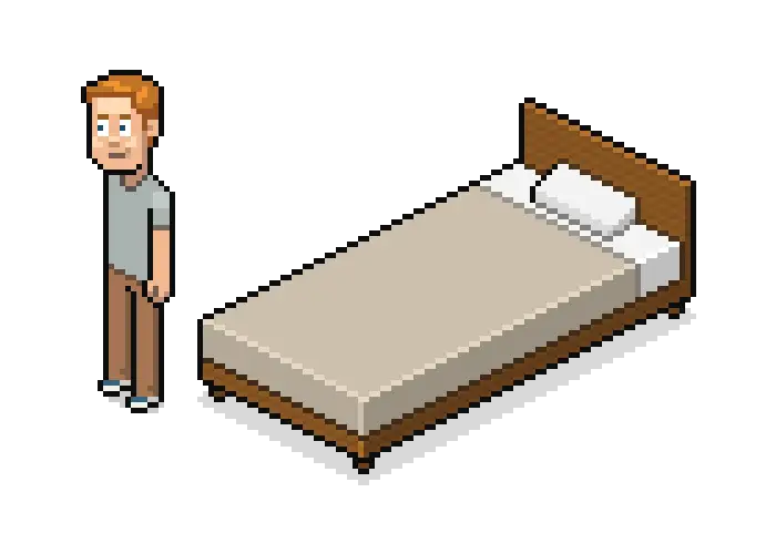 Pixel Art Person and Bed