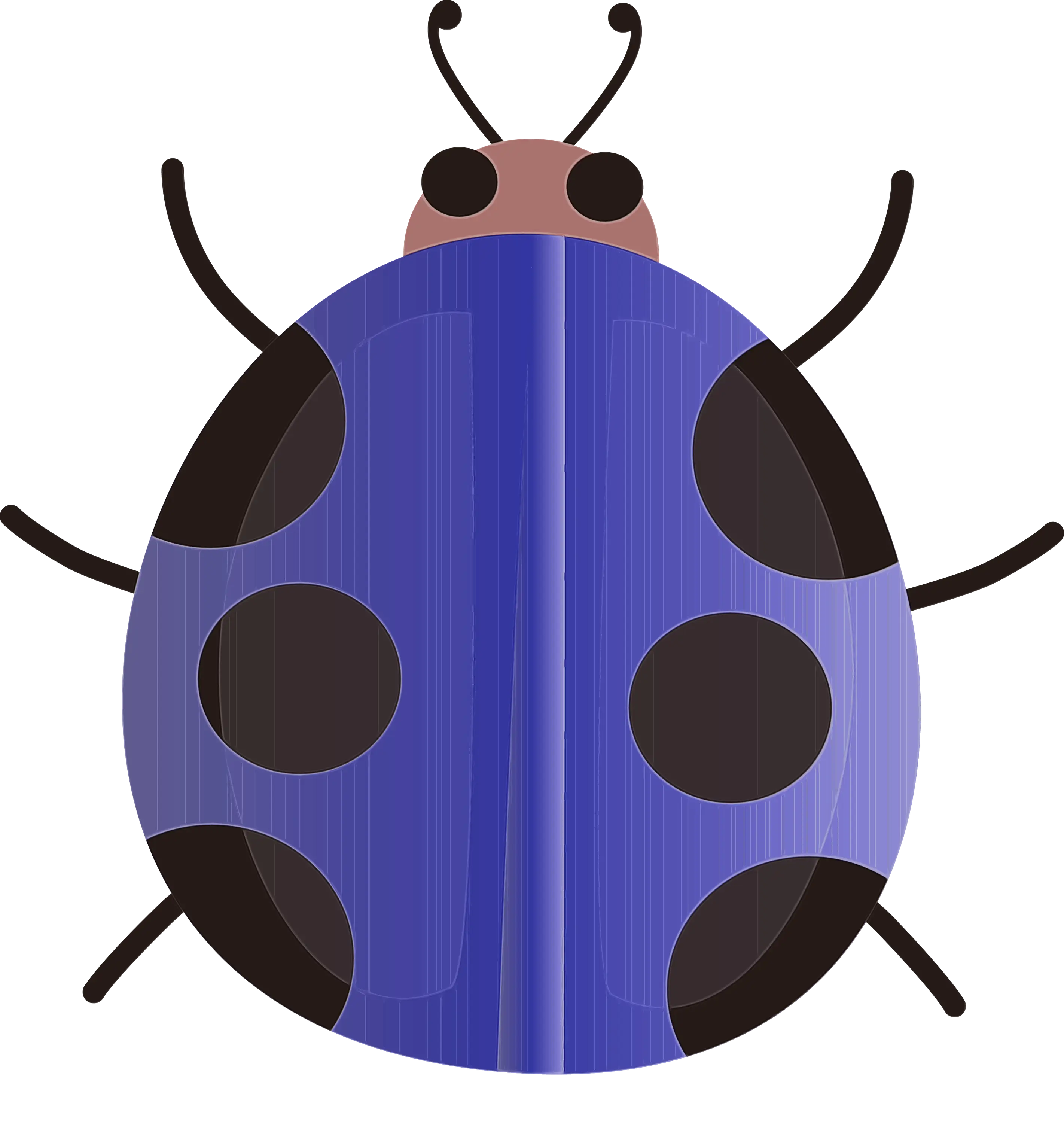 Whimsical Blue Ladybug Cartoon Design