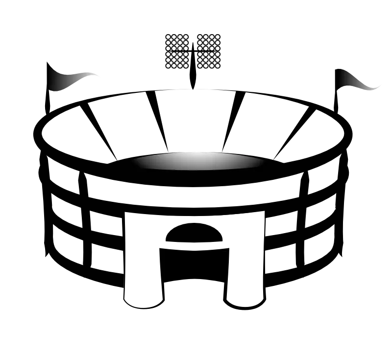 Black and White Illustrated Stadium Design