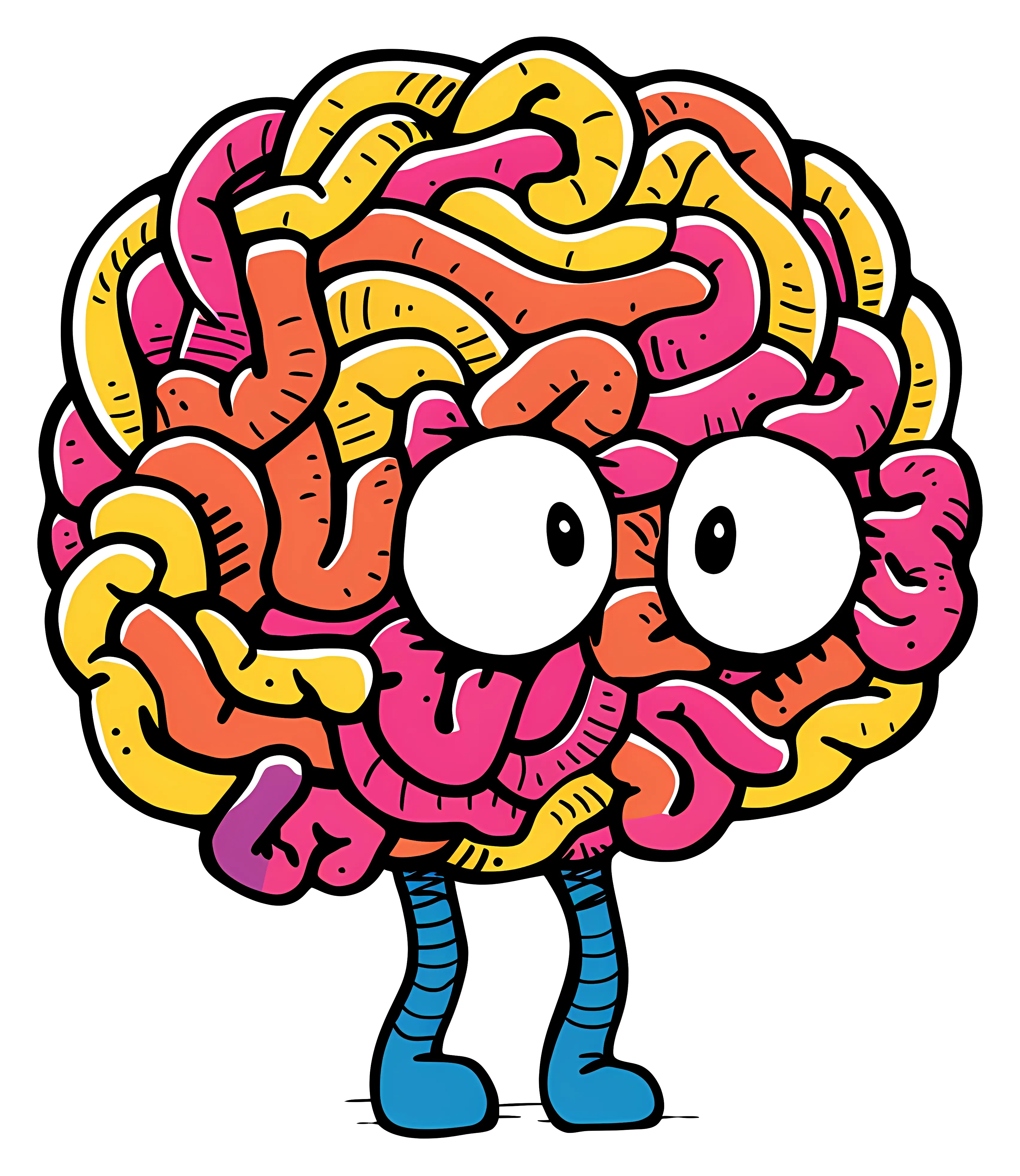 Brain Cartoon Illustration for Education Concept