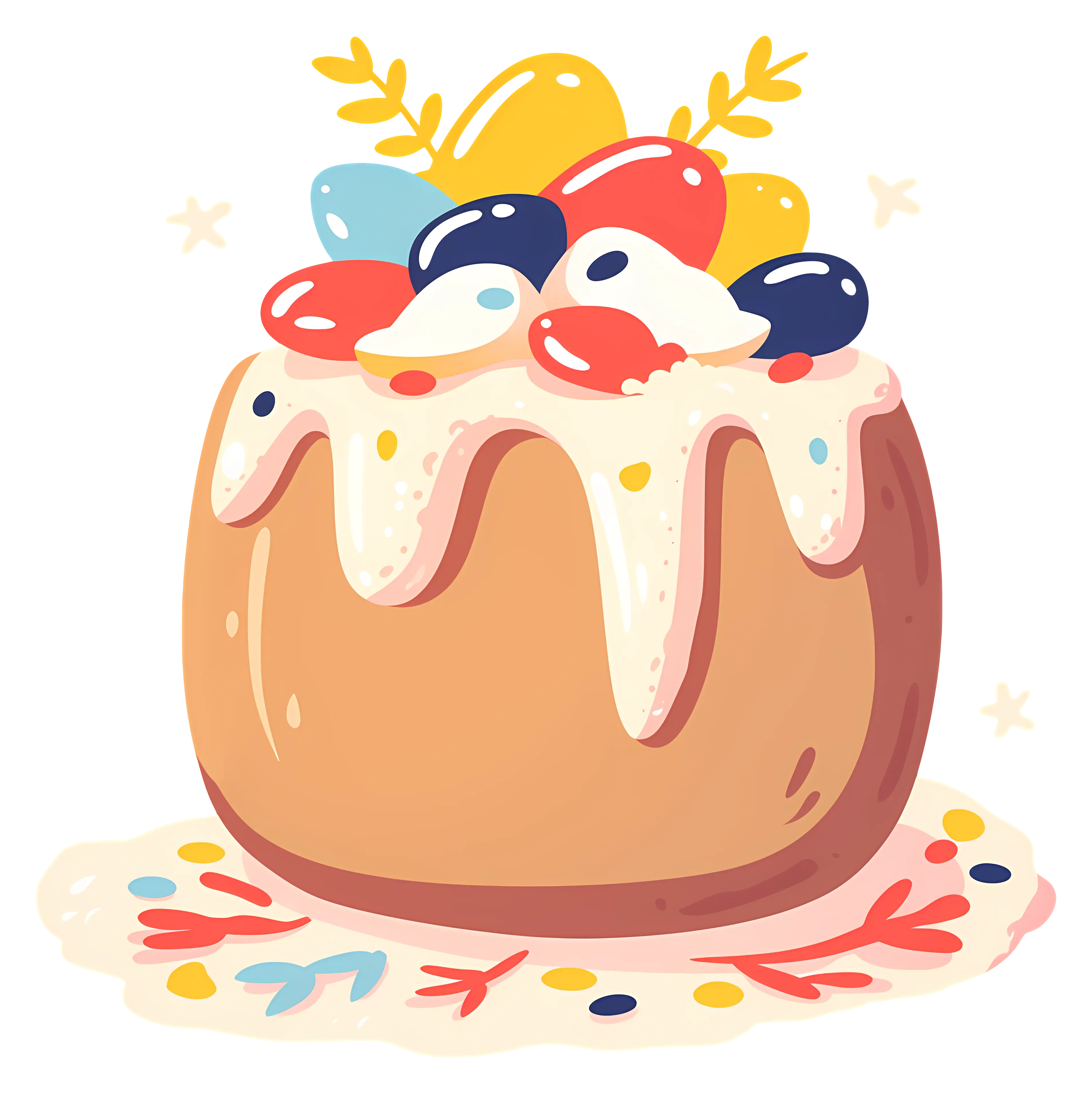 Decorated Cake with Colorful Toppings