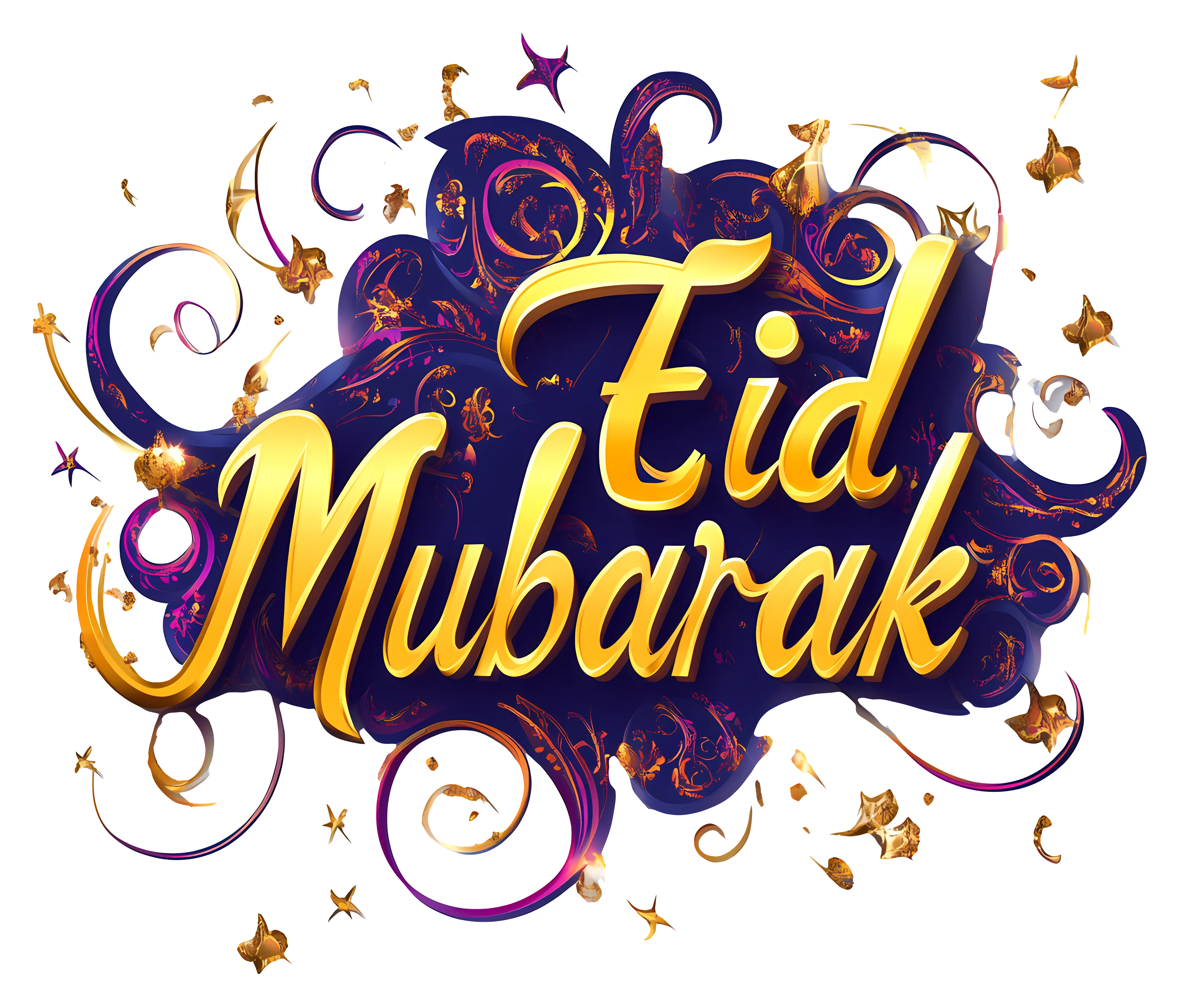 Eid Mubarak Decorative Text
