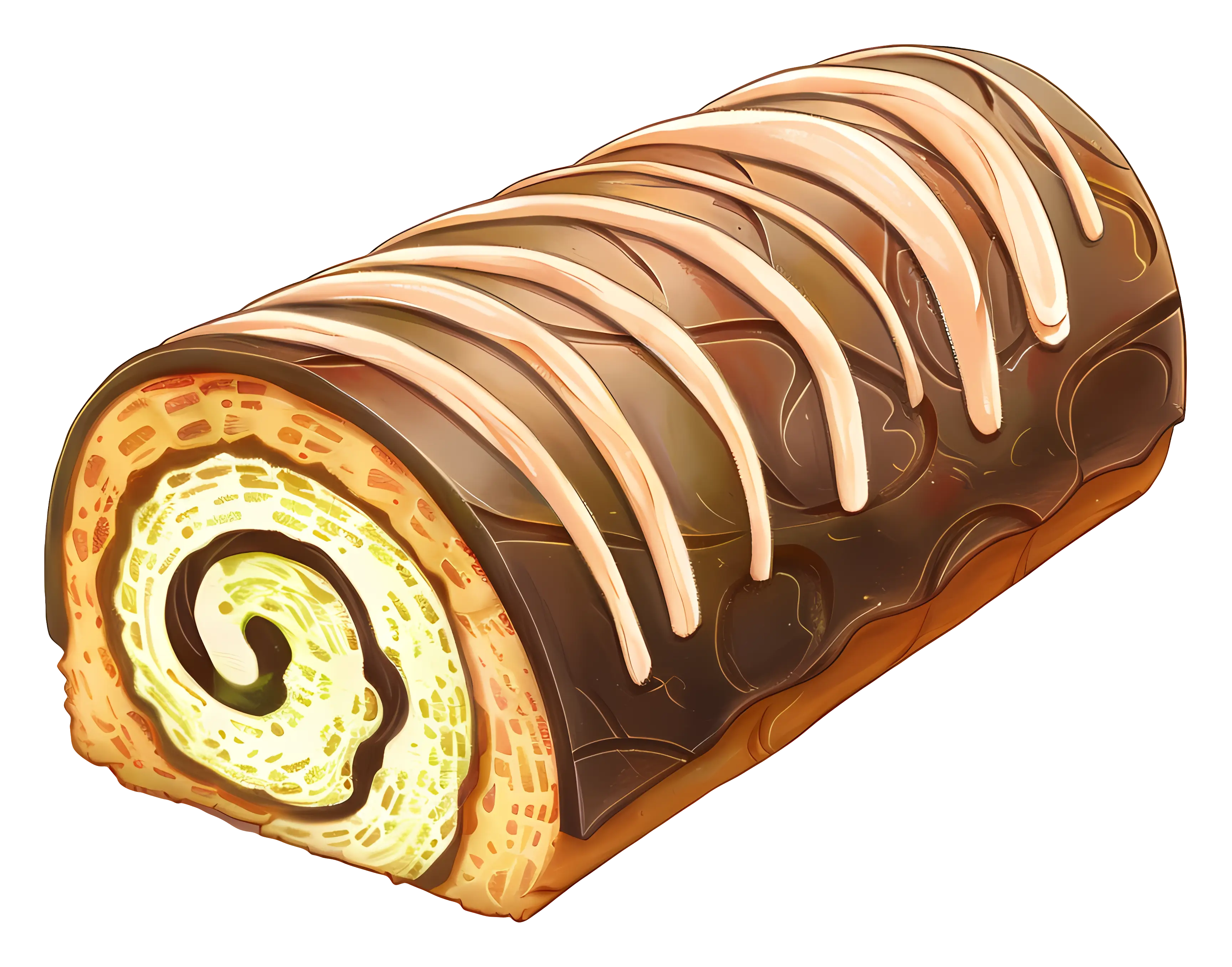 Delicious Chocolate Roll Cake Illustration