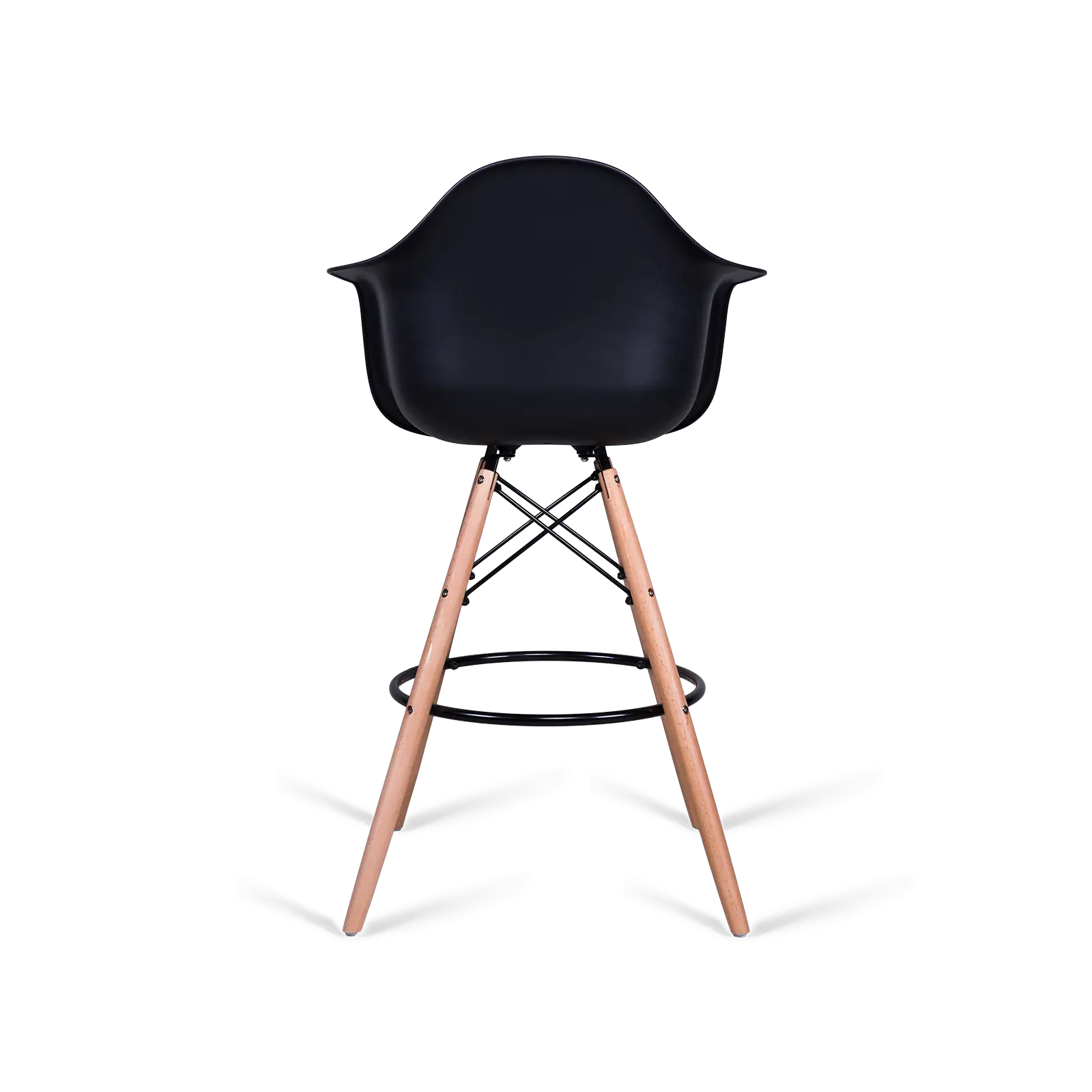 Modern Black Chair with Wooden Legs
