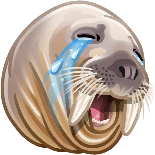 Crying Seal Emoji Cartoon