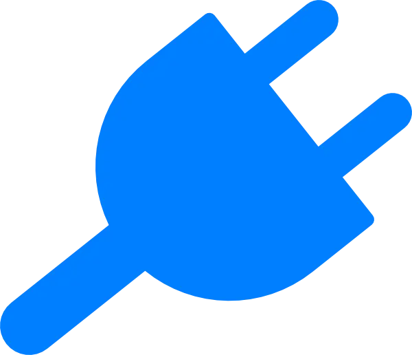 Blue Electric Plug Symbol