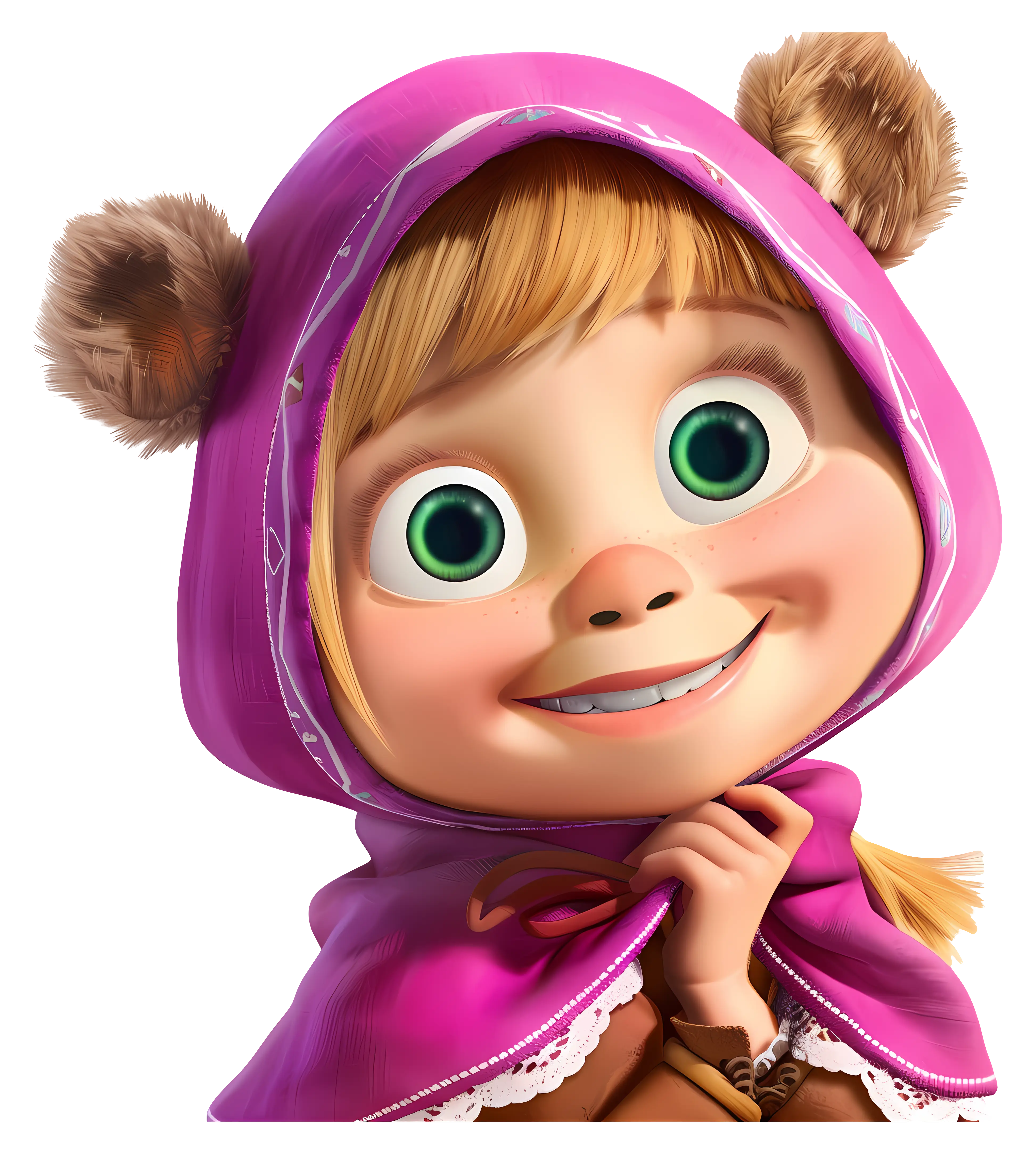 Girl in Pink Hood Cartoon