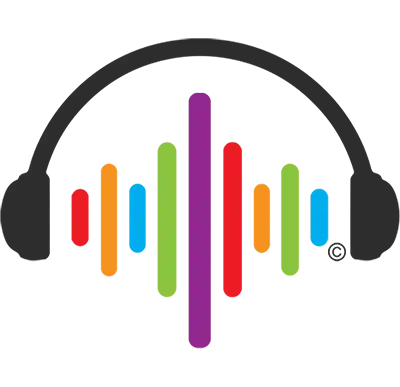 Colorful Headphones with Sound Waves
