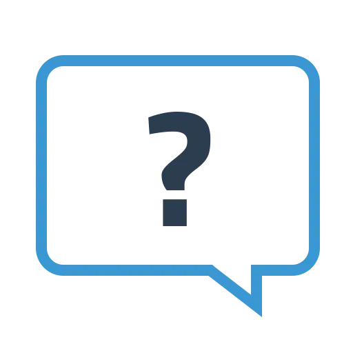 Blue Question Mark Icon in Speech Bubble