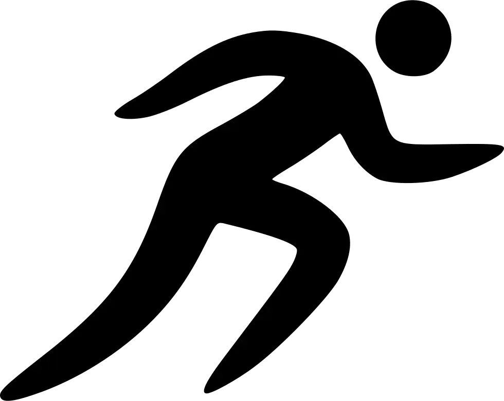 Running Figure Icon in Black