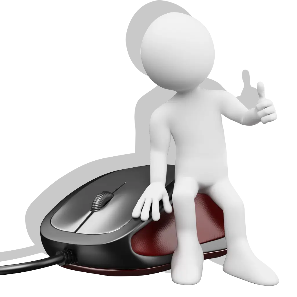 White Figure Sitting on Computer Mouse