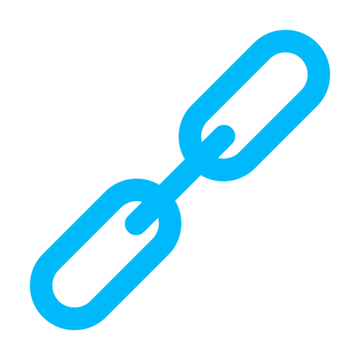 Blue Chain Icon for Connection Concept