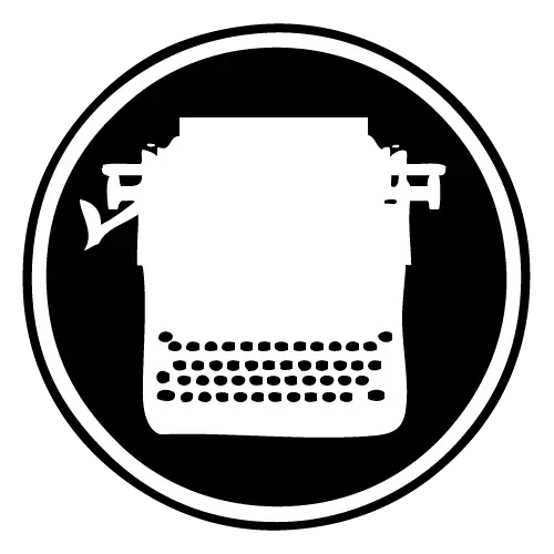 Typewriter Silhouette in Circle