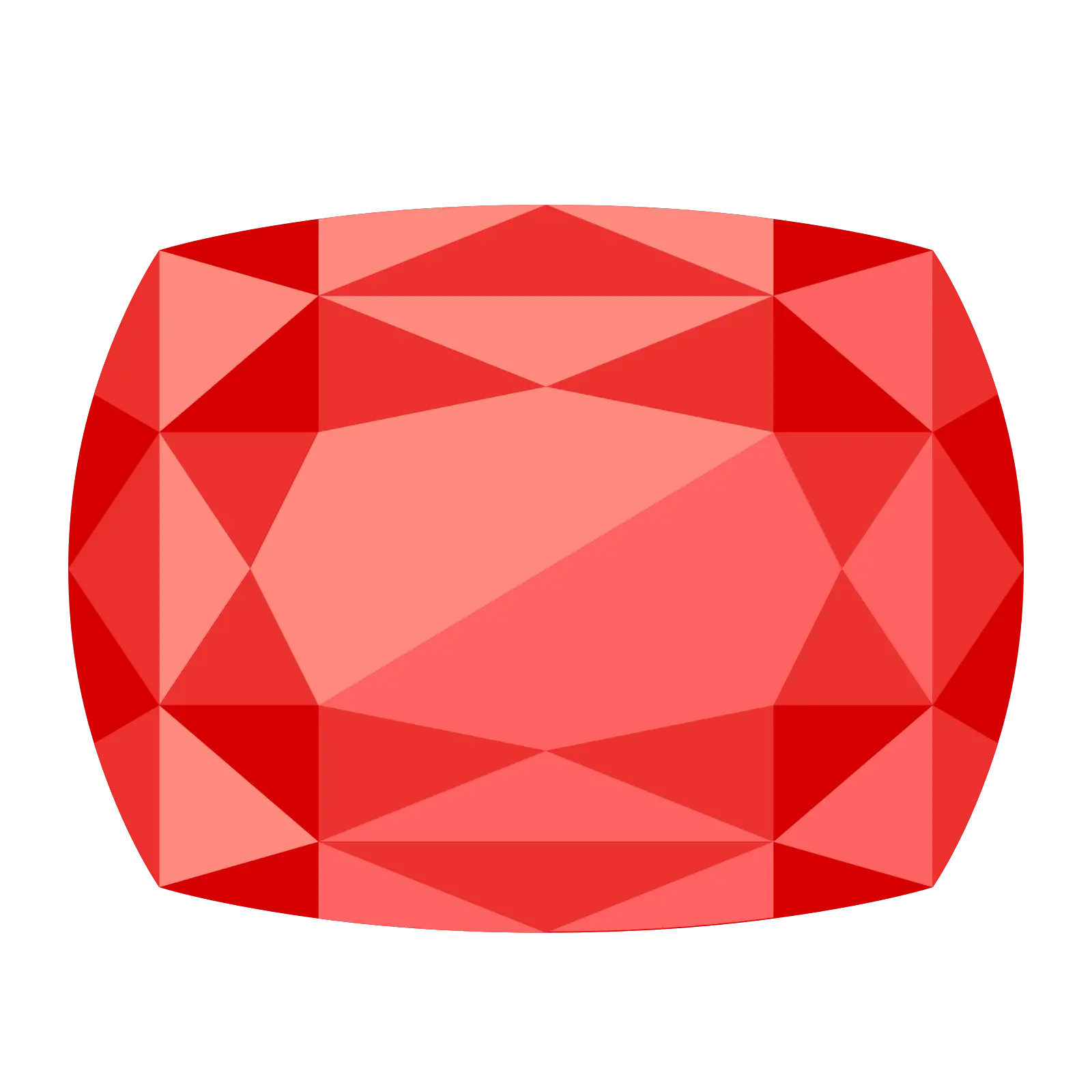 Red Faceted Rectangular Gemstone
