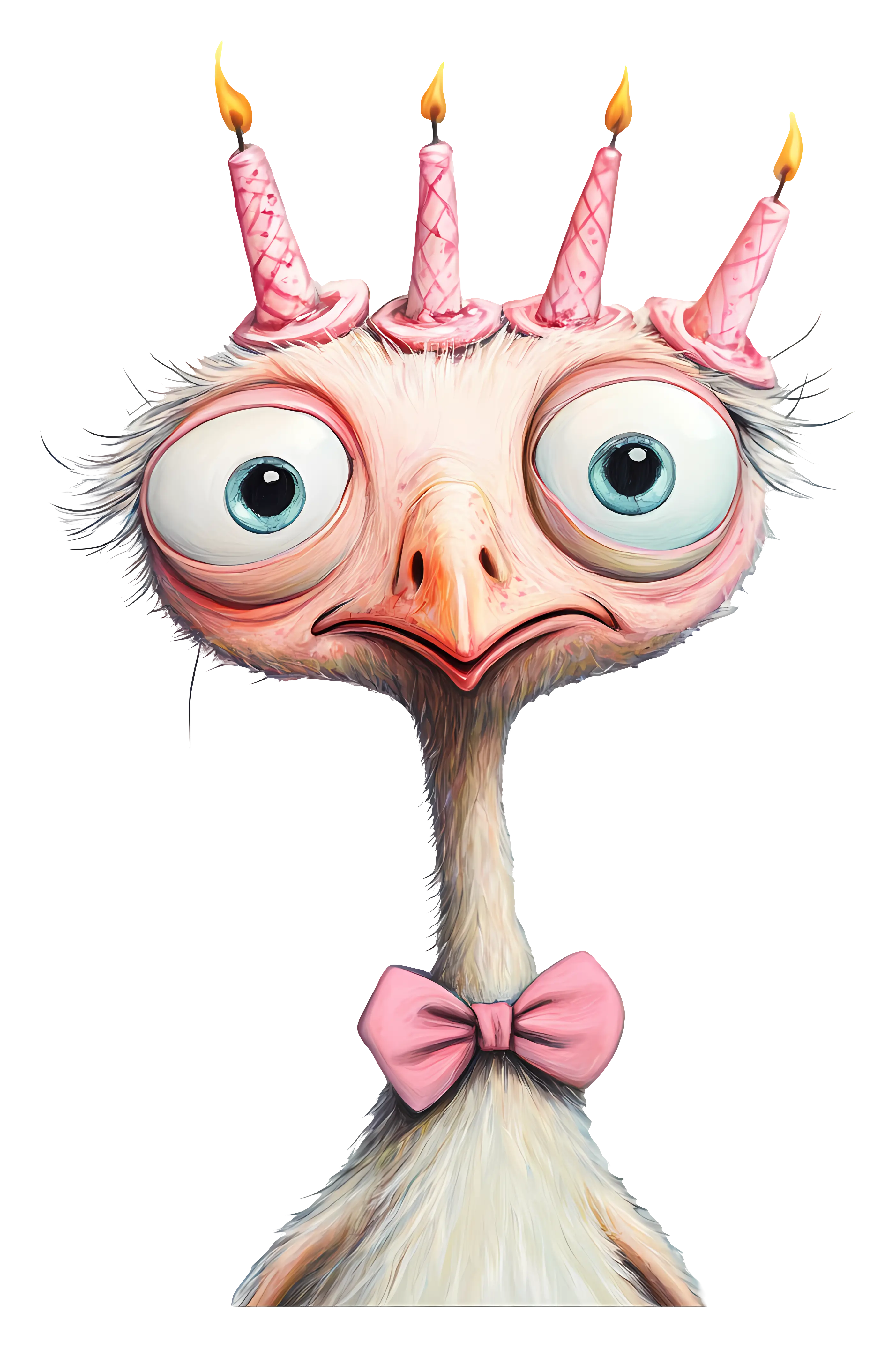 Funny Bird with Birthday Candles