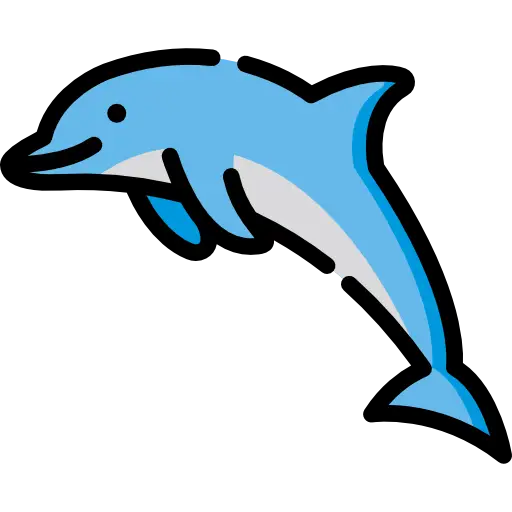 Blue Dolphin Cartoon Illustration