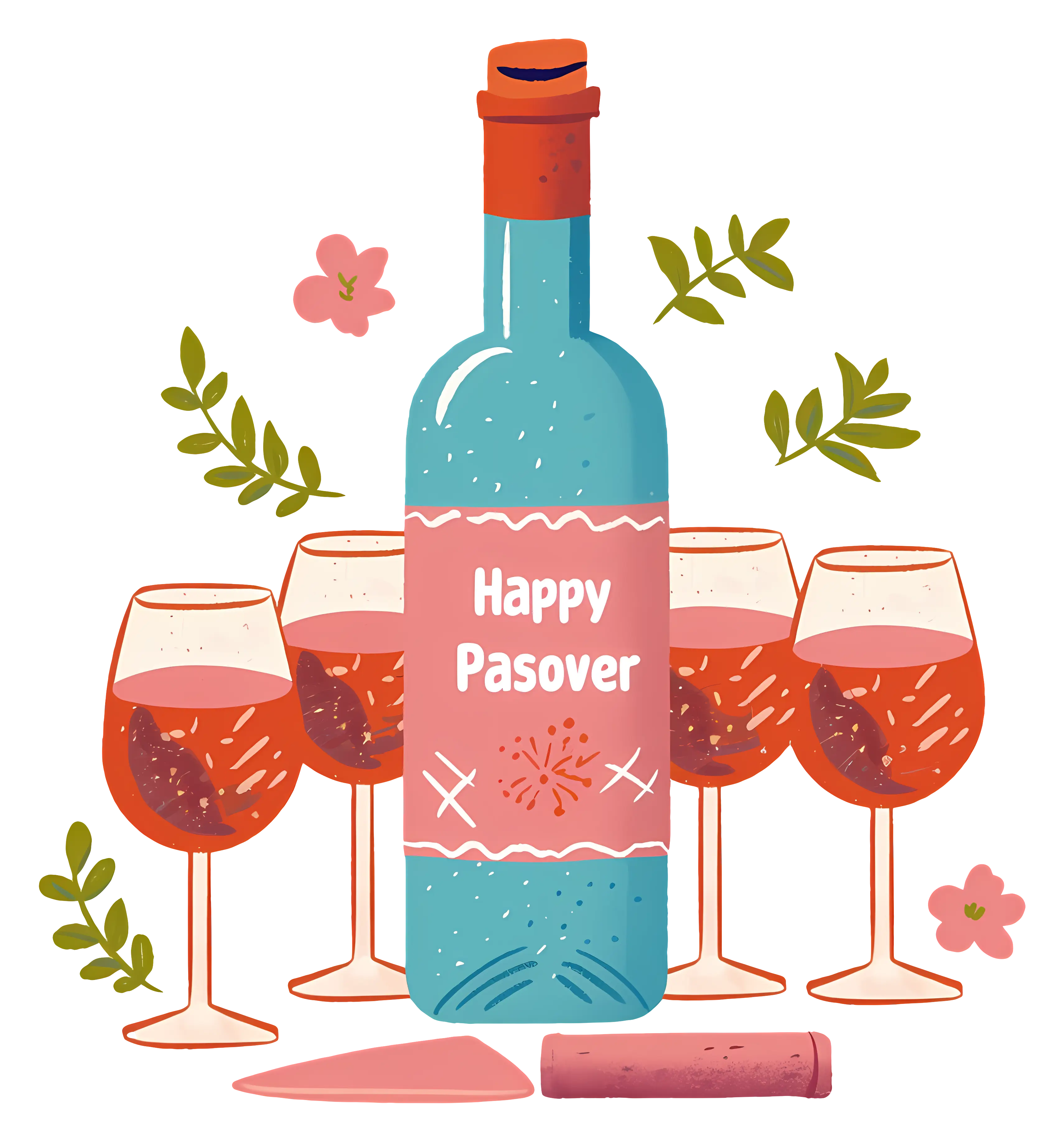 Passover Wine and Glasses