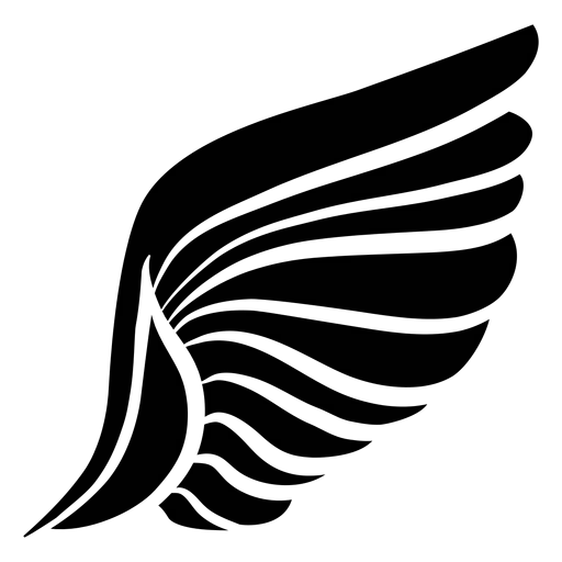 Black Wing Symbol with Feather Detail