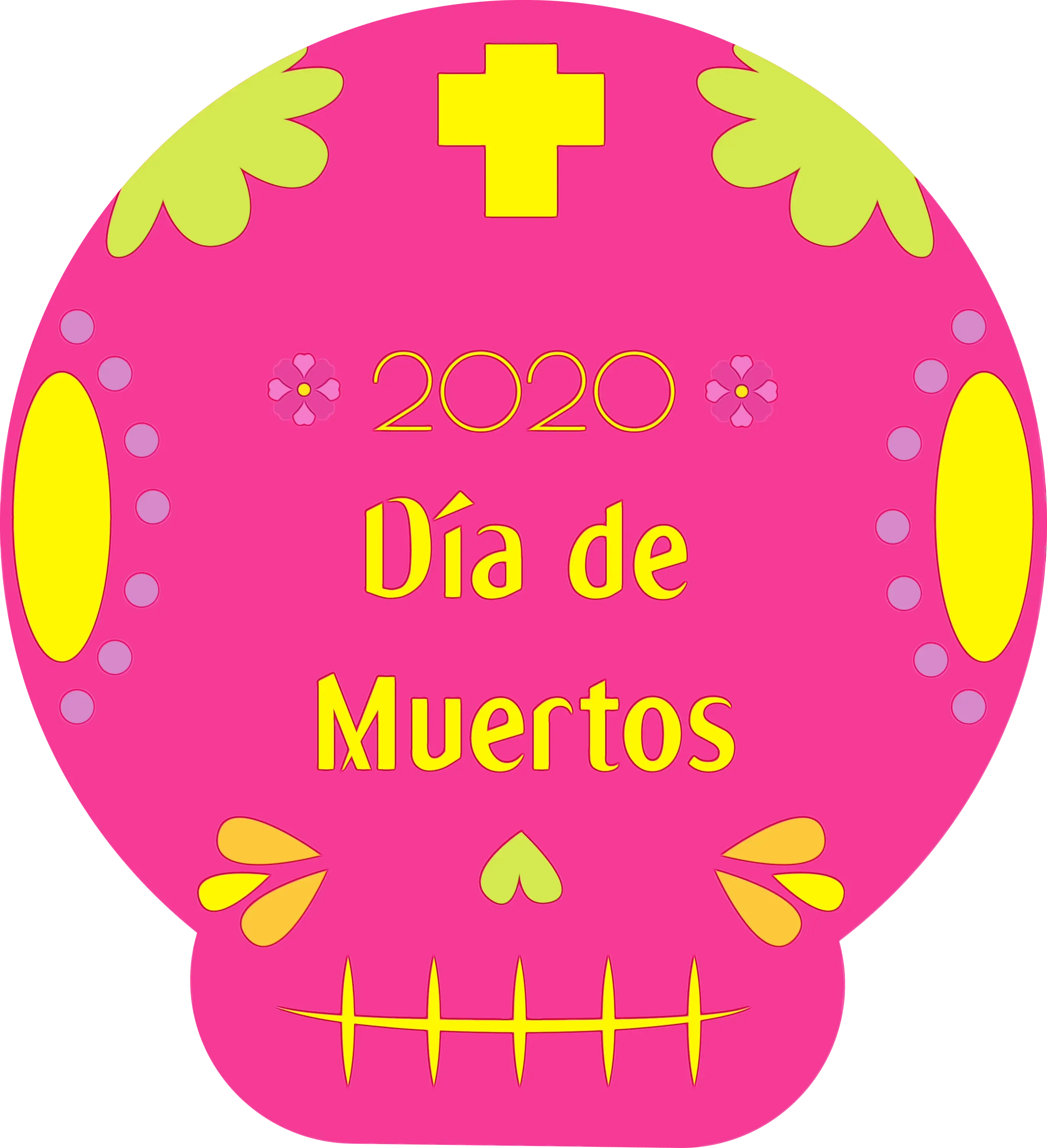 Colorful Skull Icon for Dia de Muertos