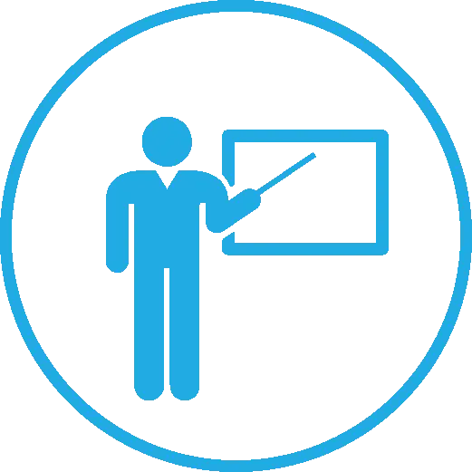 Teaching Icon with Blue Board and Figure