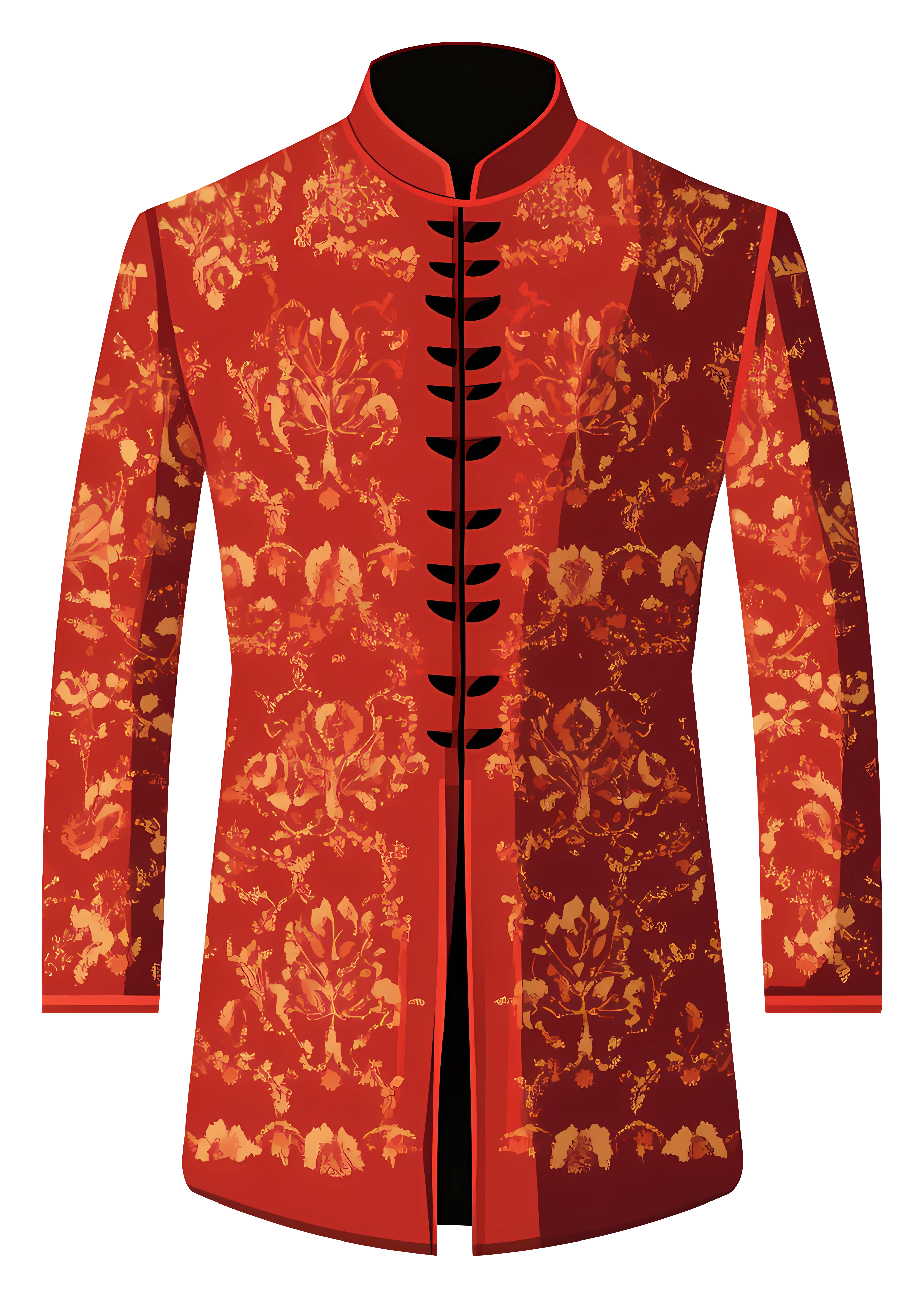 Traditional Red Jacket with Patterns