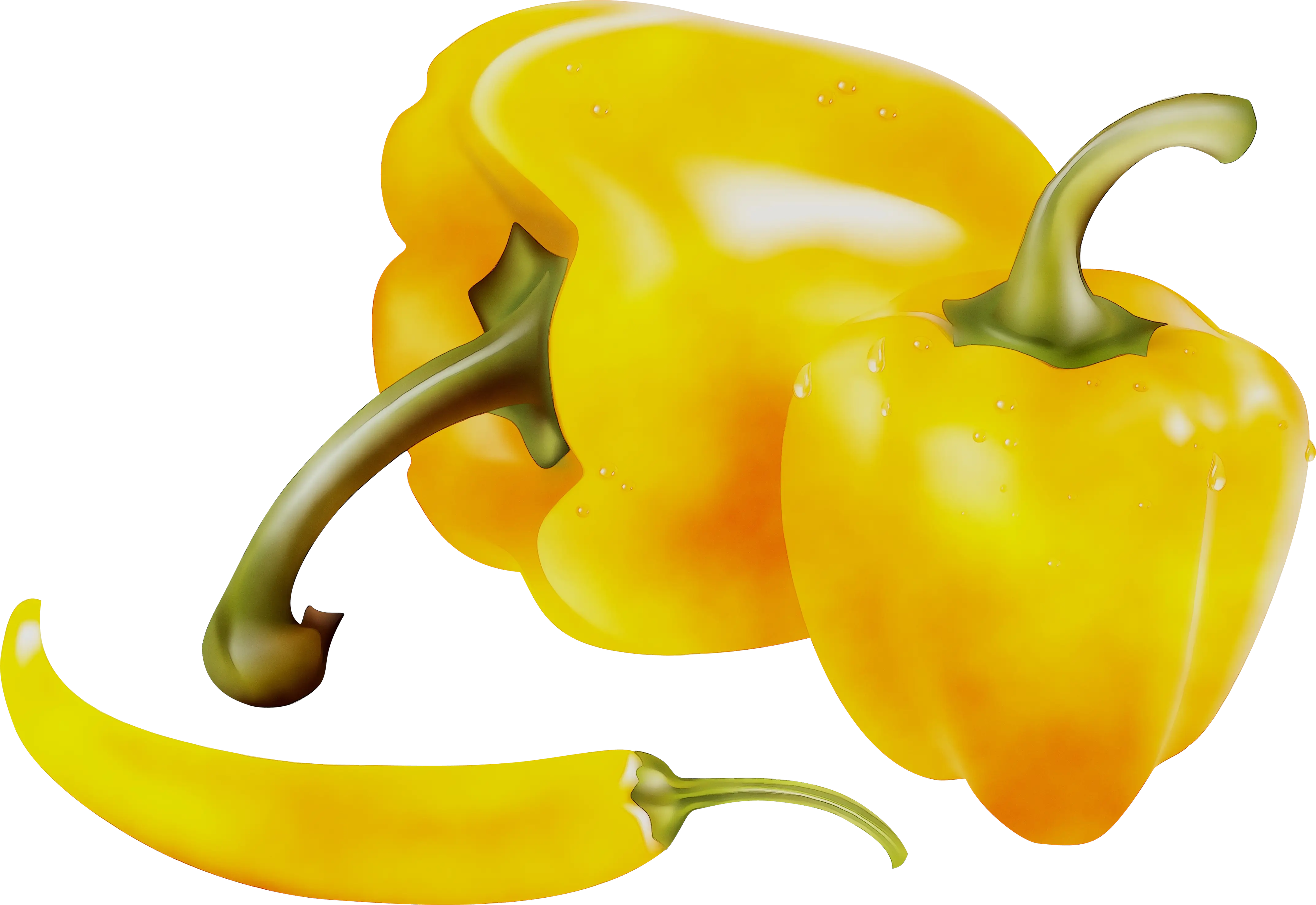 Fresh Yellow Bell Peppers Illustration