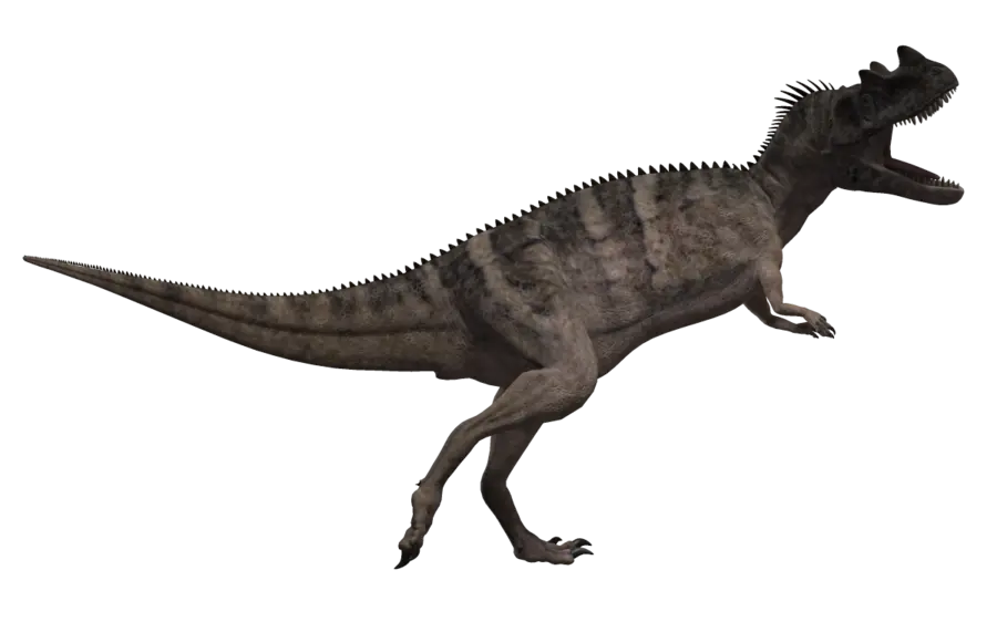 Grey Running Dinosaur in Motion
