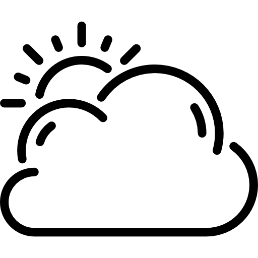 Minimal Sun Partly Behind Cloud Icon