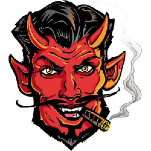 Devil Cartoon with Cigar