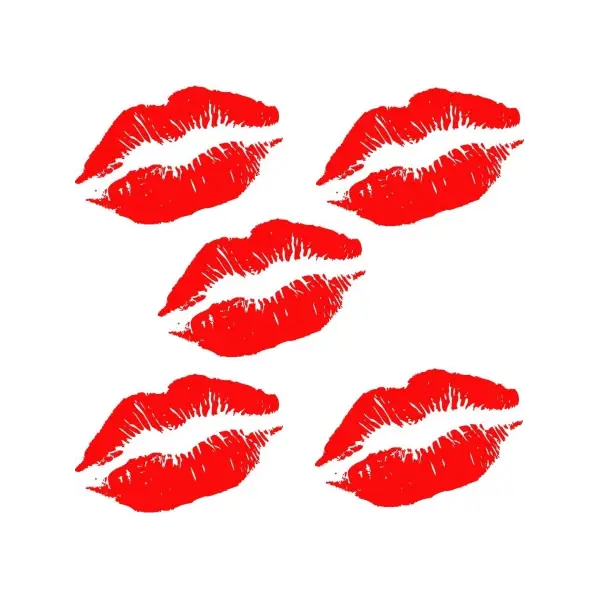 Multiple Red Lipstick Marks Illustration