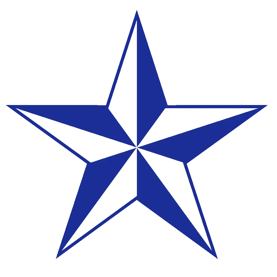 Graphic Blue Five-Pointed Star