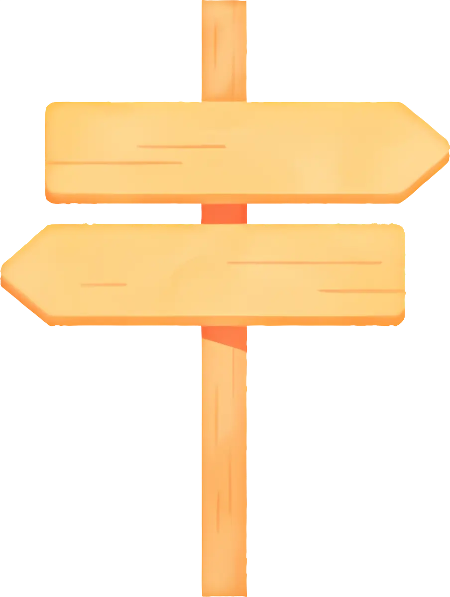 Wooden Signpost with Arrows