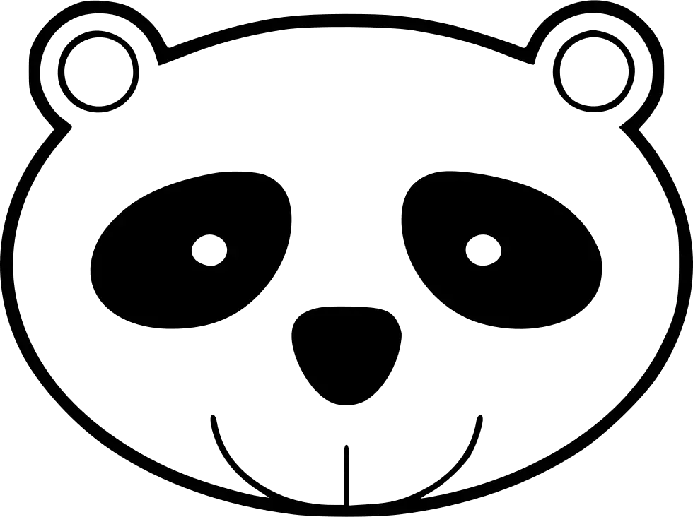 Black and White Cartoon Panda Face Design