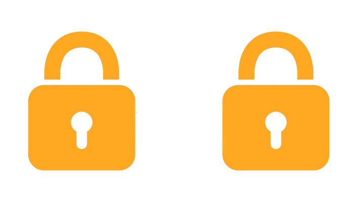 Orange Padlock Icons Symbolizing Security