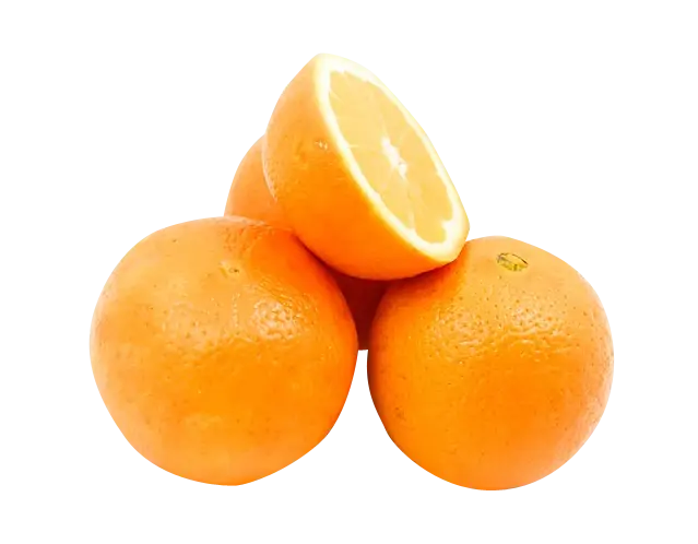 Refreshing Orange Fruits with One Sliced Half