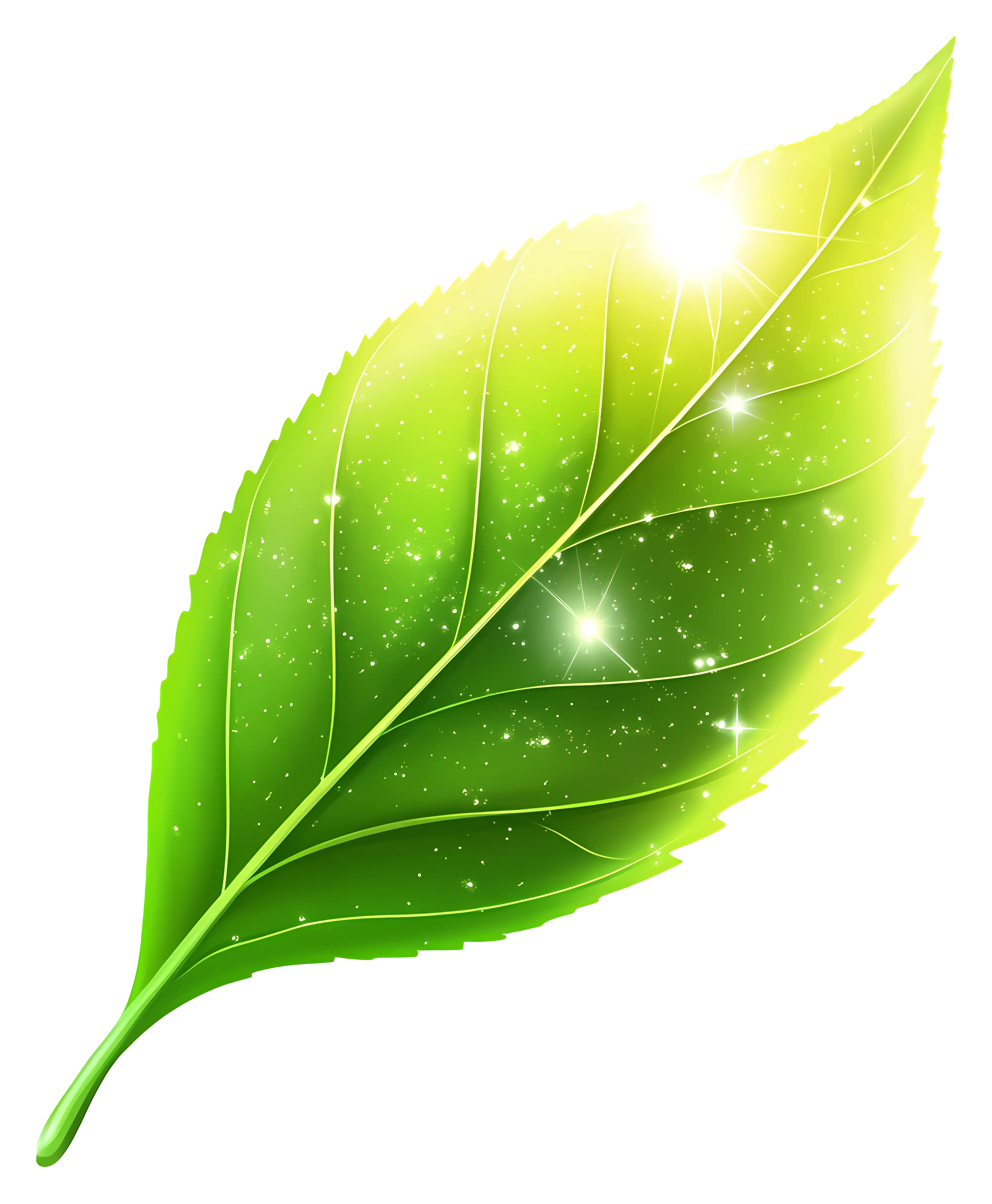 Sparkling Green Leaf Illustration