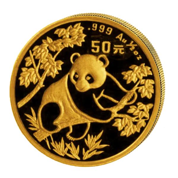 Gold Panda Coin with 50 Yuan Value
